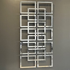 Srebrne lustro glamour prostokątne 80x160 cm M-0562 