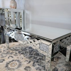 Ława szklana glamour 100x50x45 - stolik lustrzany F-0563