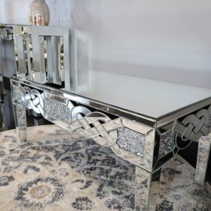 Ława szklana glamour 100x50x45 - stolik lustrzany F-0563