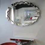  Srebrne lustro glamour owalne ścienne M-0577 100x140 cm