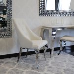 Krzesło glamour William II White - krzesła białe pikowane guzikami