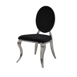 Krzesło Ludwik II glamour Black - krzesło tapicerowane czarne