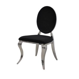 Krzesło Ludwik II glamour Black - krzesło tapicerowane czarne