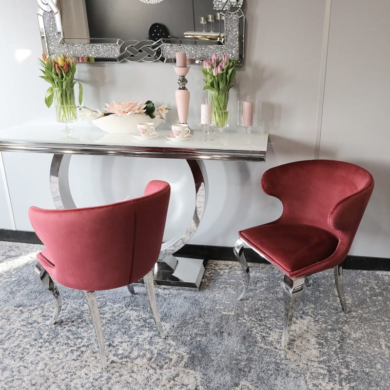 Krzesło glamour Victor Red - krzesło tapicerowane czerwone - kpl. 8 szt