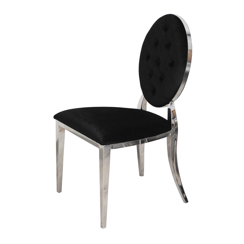 Krzesło Ludwik glamour Black - nowoczesne krzesła pikowane guzikami