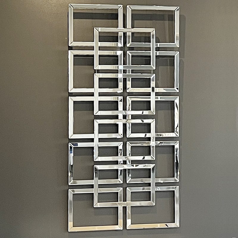 Srebrne lustro glamour prostokątne 80x160 cm M-0562